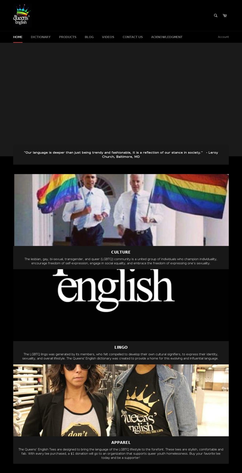 thequeensenglishus.com — Shopify storefront screenshot
