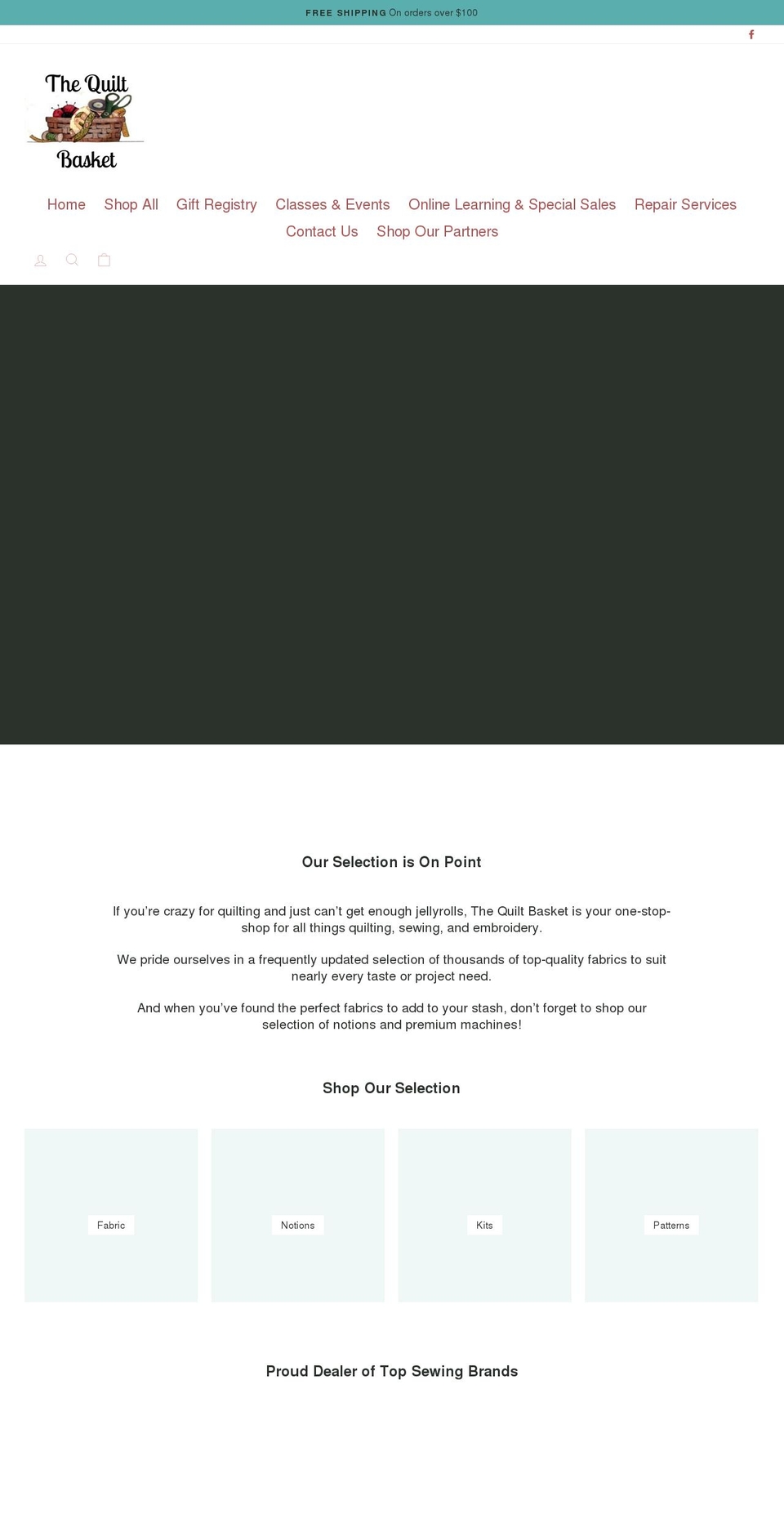 thequiltbasket.net shopify website screenshot