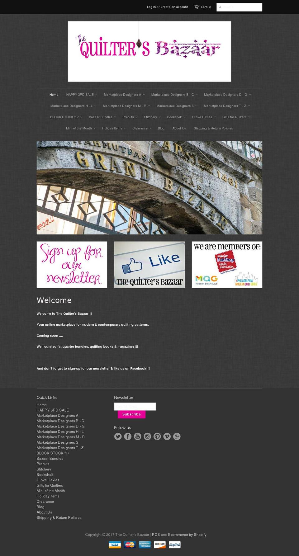 thequiltersbazaar.com shopify website screenshot