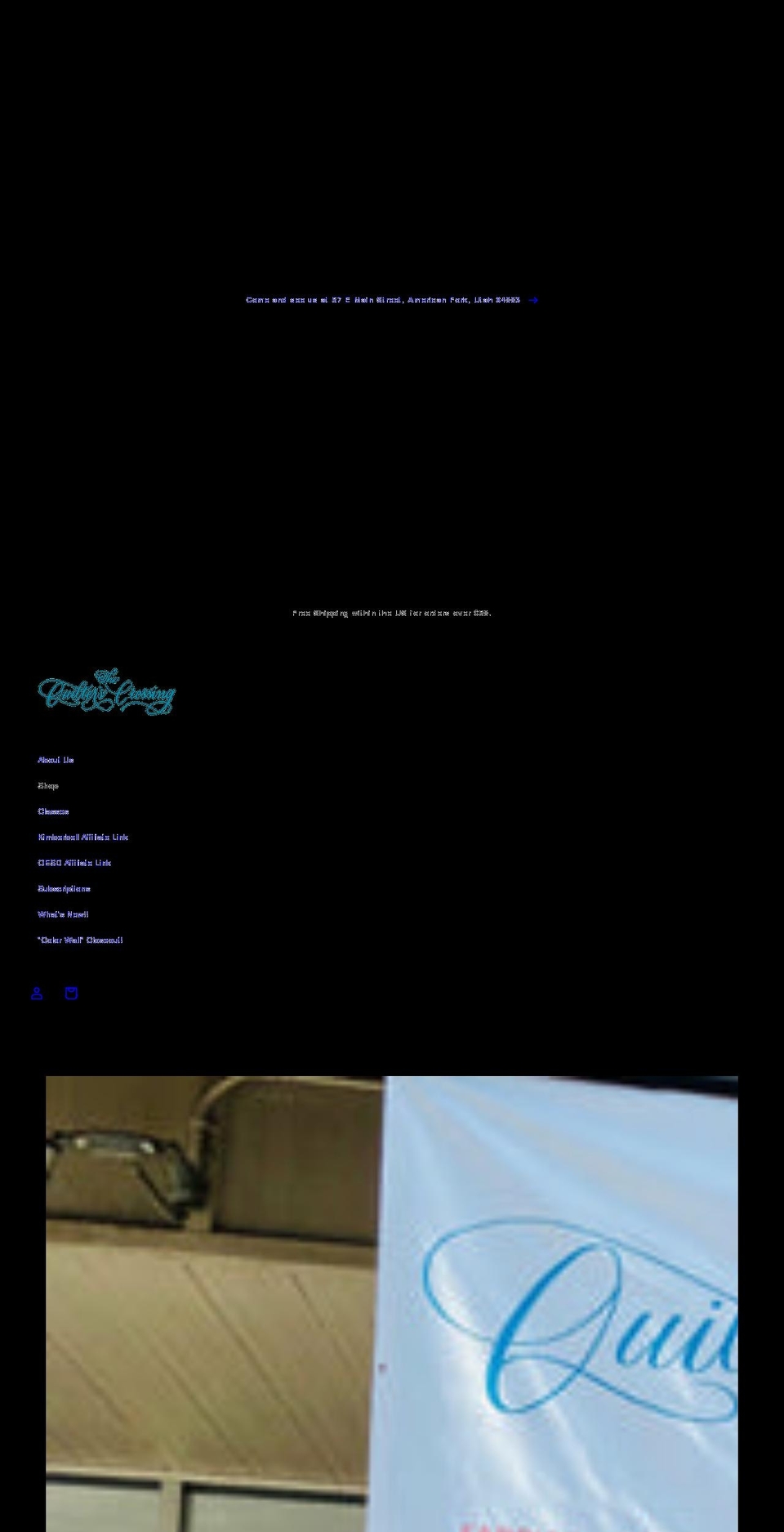 thequilterscrossing.com shopify website screenshot