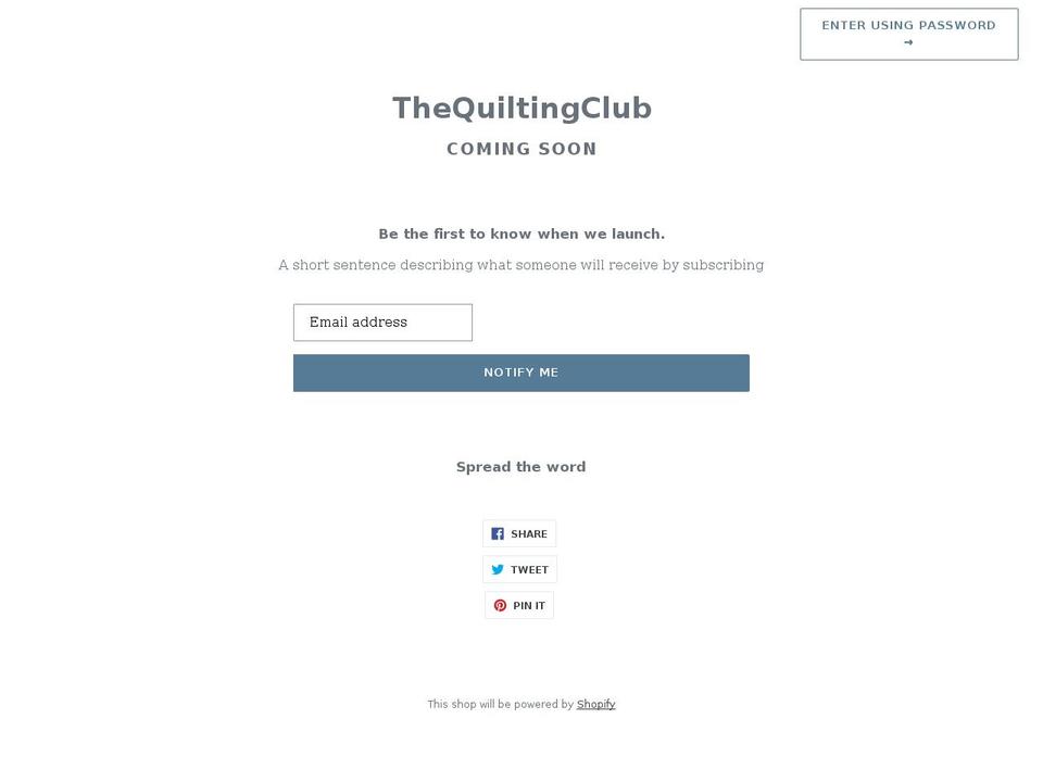 thequiltingclub.co.uk shopify website screenshot