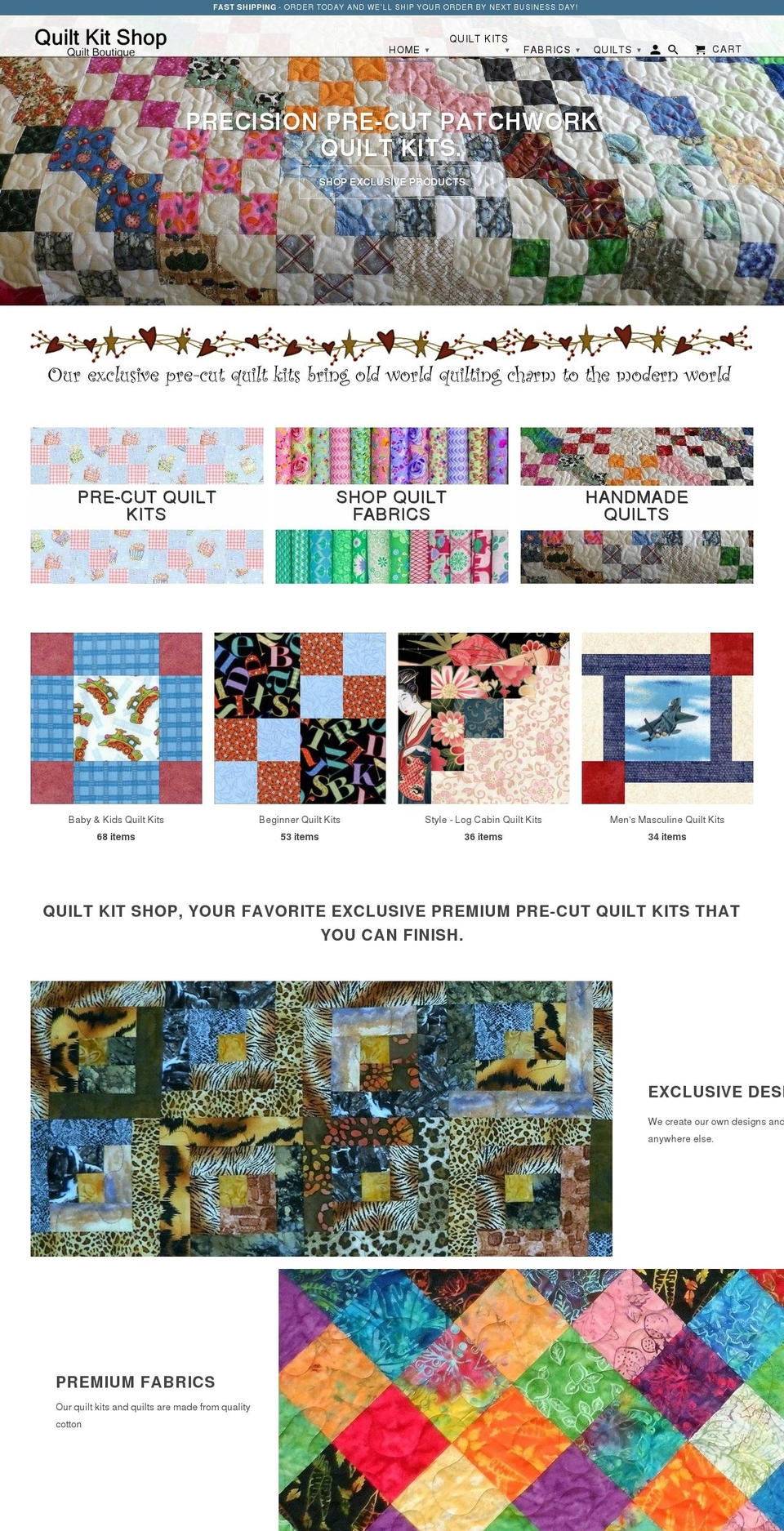 thequiltkitshop.com shopify website screenshot