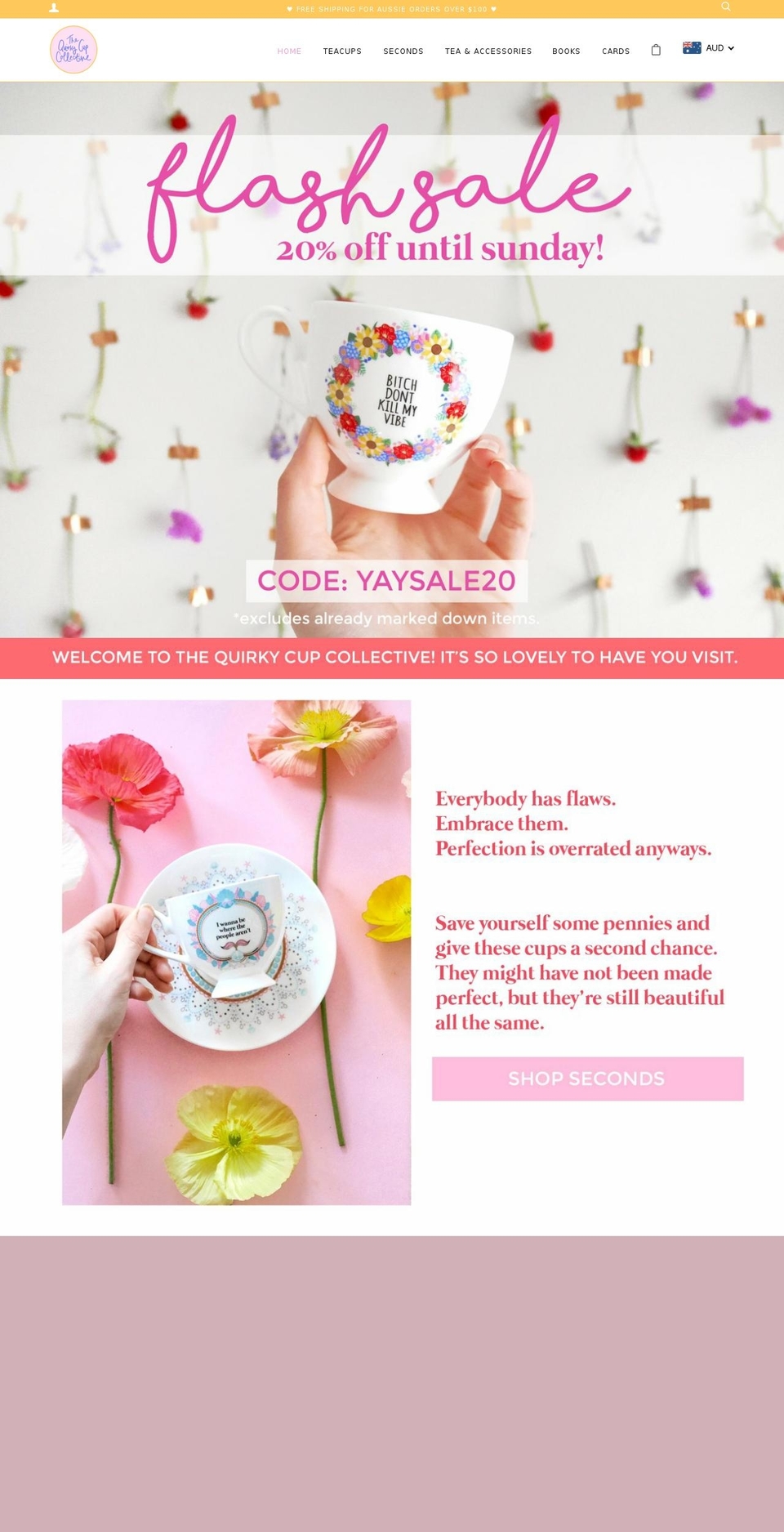 thequirkycupcollective.com.au shopify website screenshot