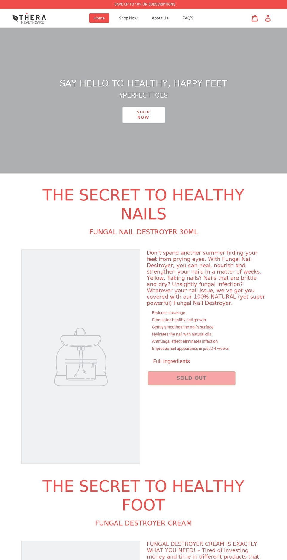 thera-healthcare.com shopify website screenshot