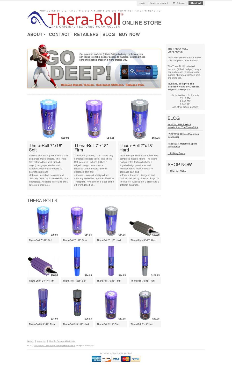 thera-roll.net shopify website screenshot