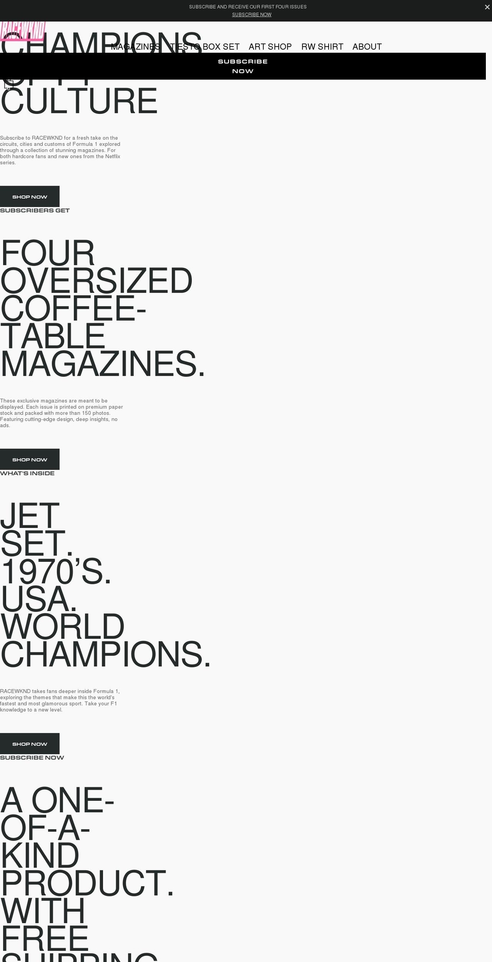 theracewknd.com shopify website screenshot