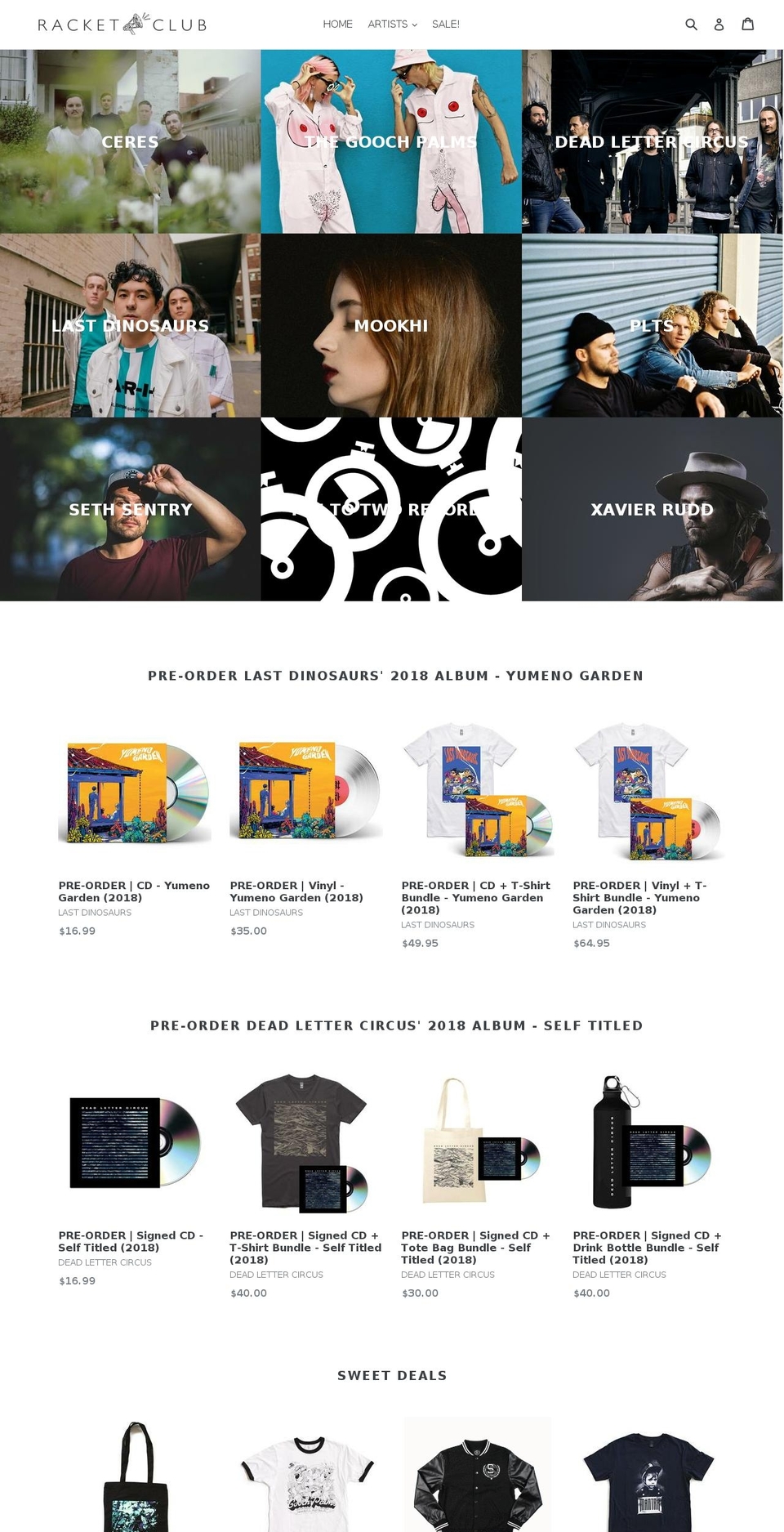 theracketclub.com.au shopify website screenshot