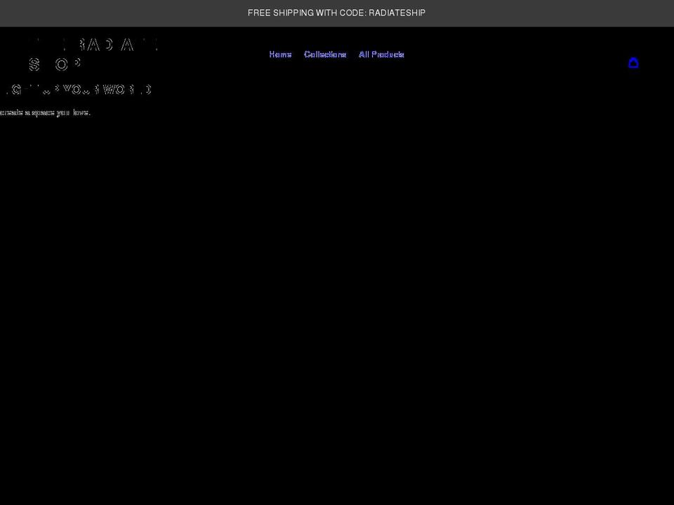 theradiateshop.com shopify website screenshot