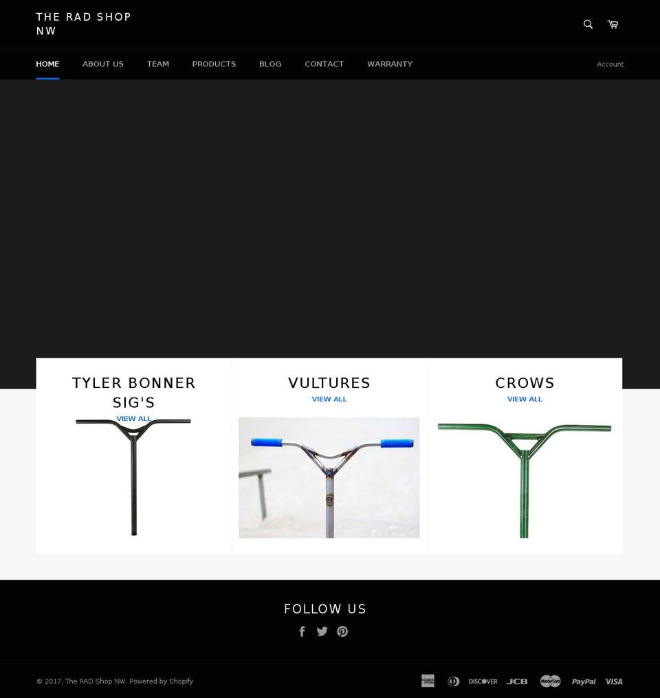theradshopnw.com shopify website screenshot