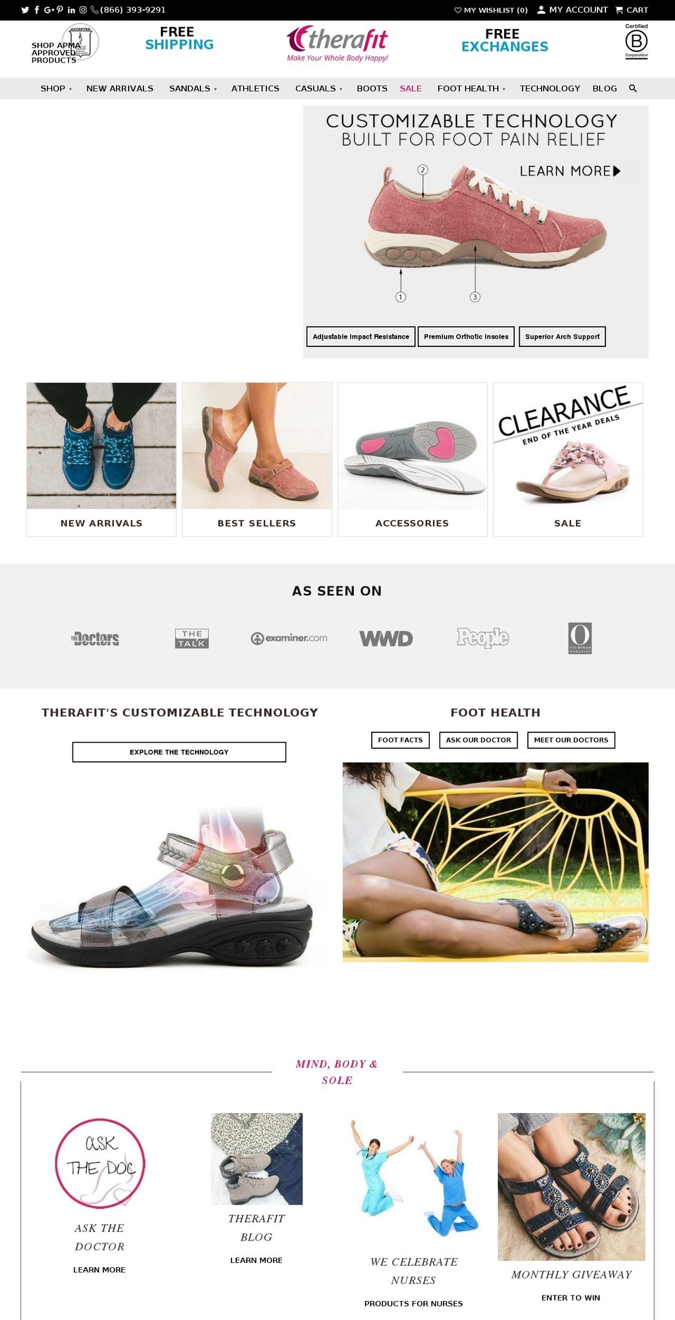 therafit-shoe.myshopify.com shopify website screenshot