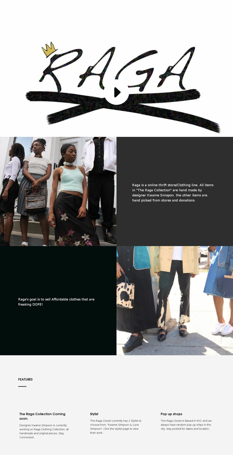 theragacloset.com shopify website screenshot