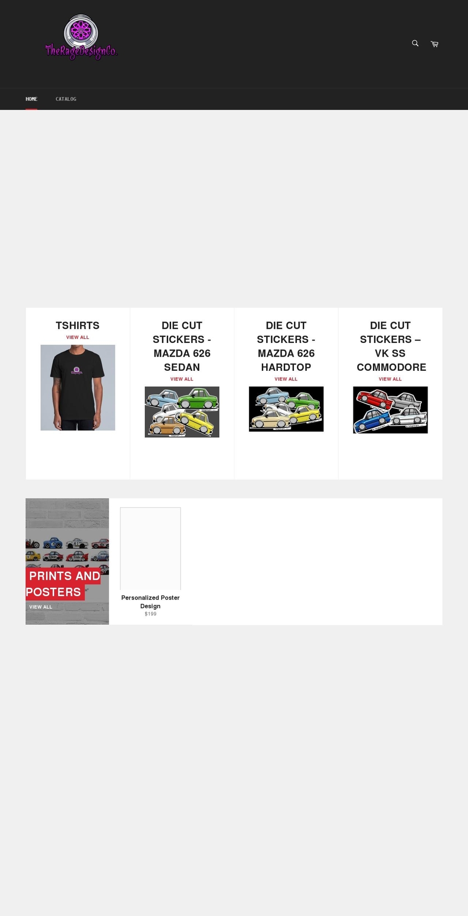 theragedesignco.com shopify website screenshot