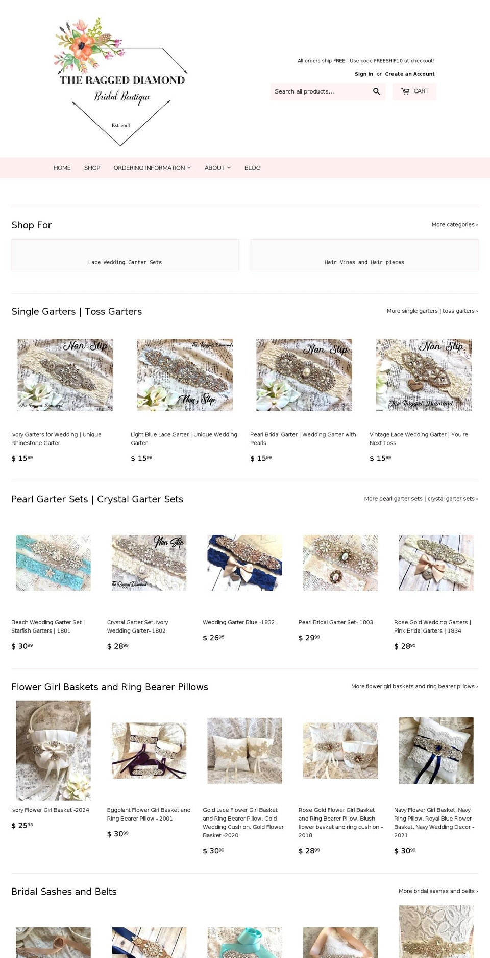 theraggeddiamond.com — Shopify storefront screenshot