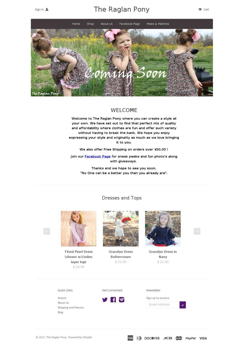 theraglanpony.com shopify website screenshot