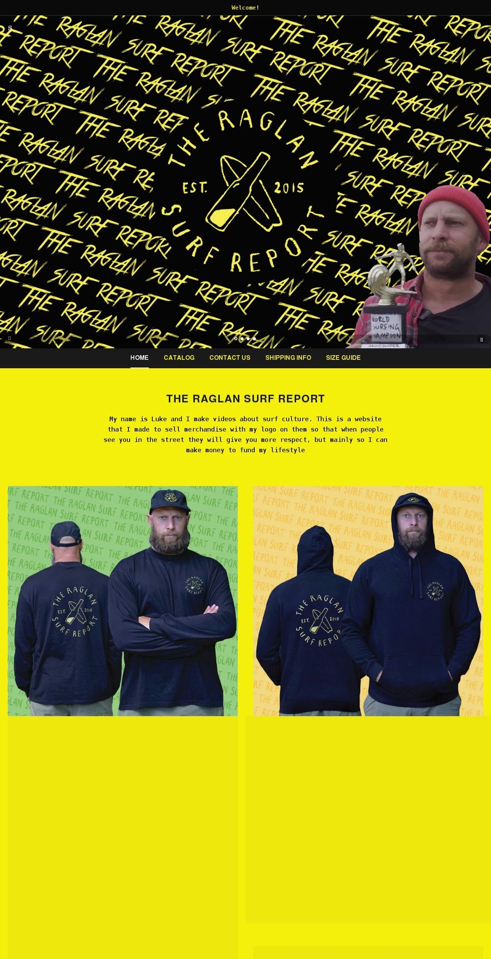 theraglansurfreport.com shopify website screenshot