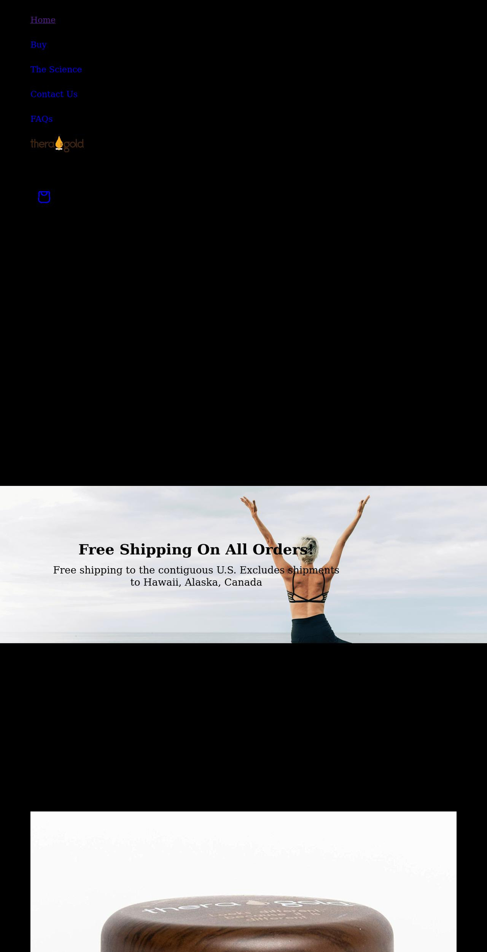 theragold.com shopify website screenshot