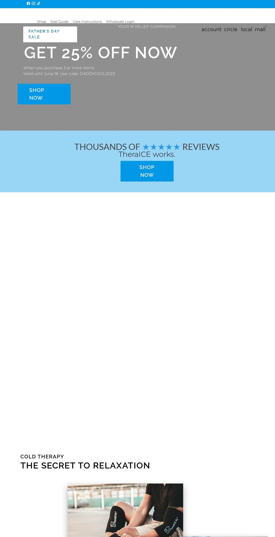 theraicerx.com shopify website screenshot