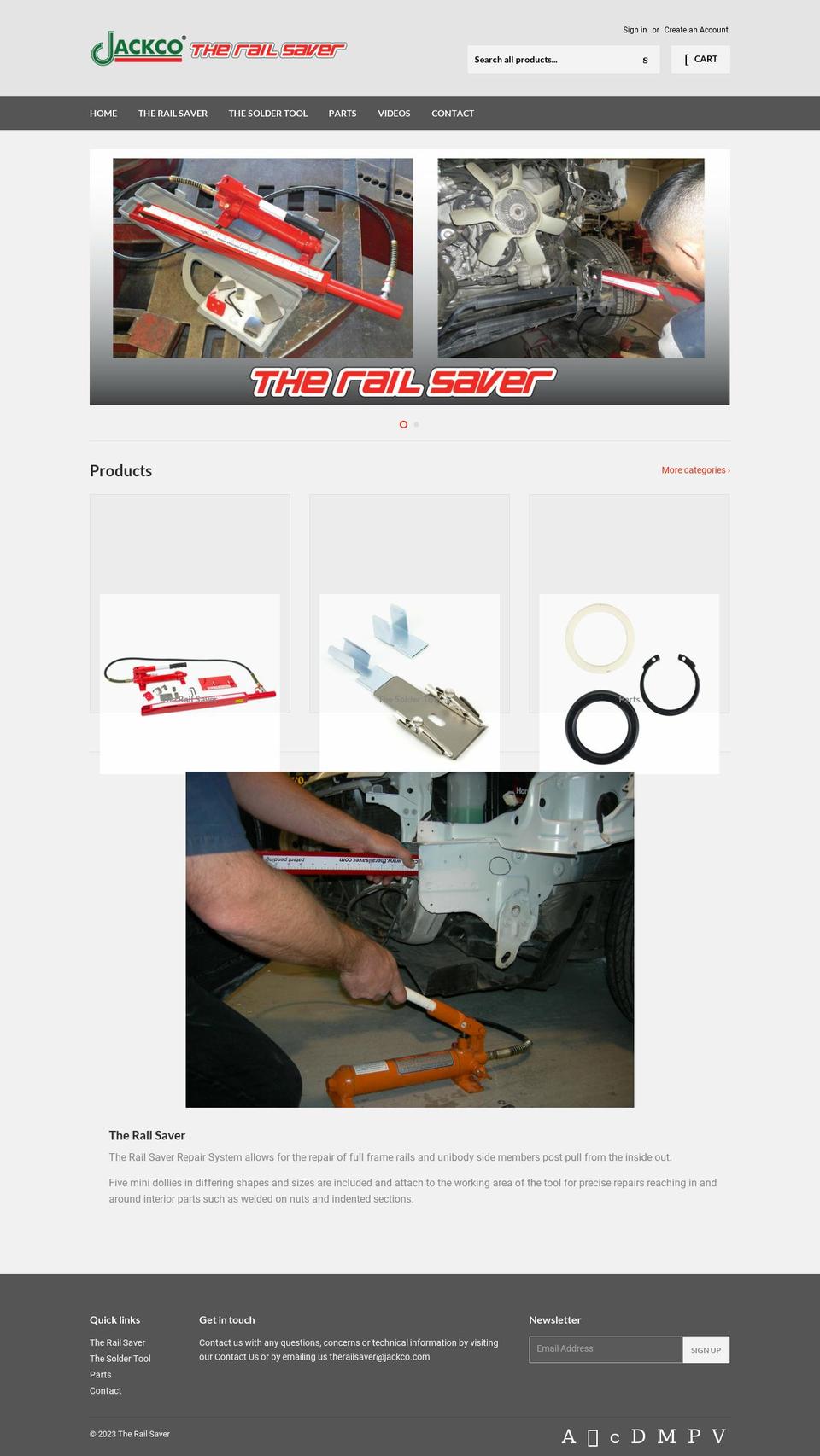 therailsaverstore.com shopify website screenshot