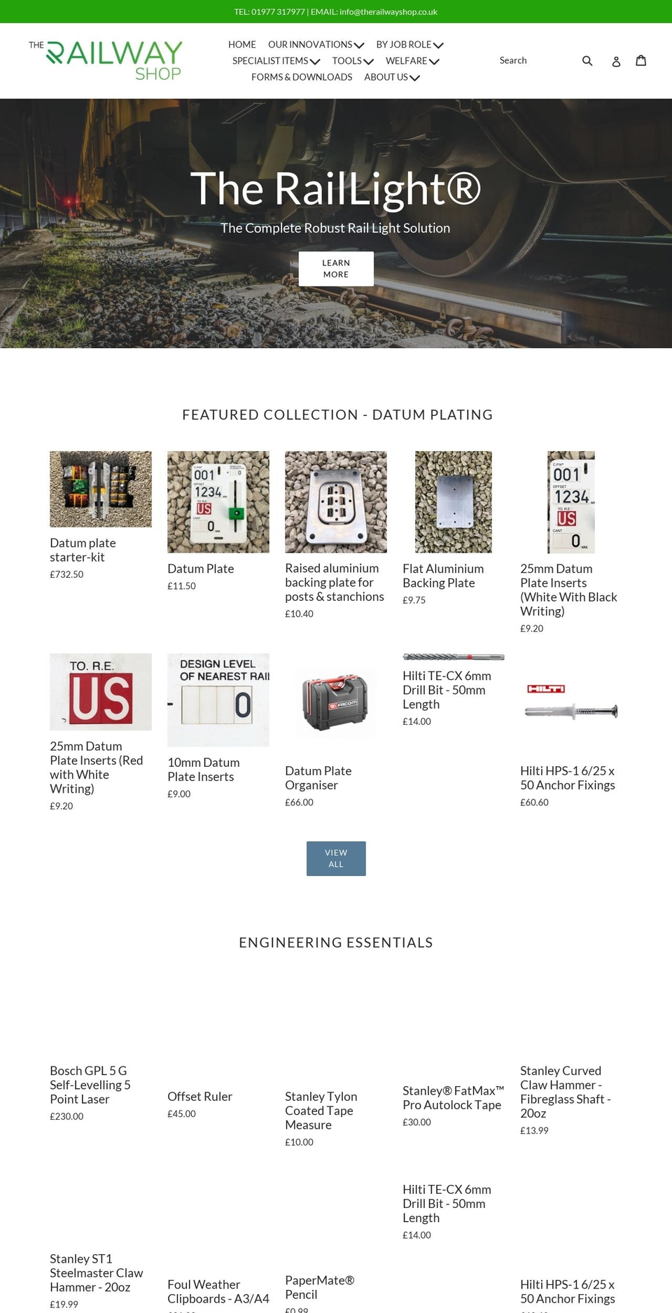 therailwayshop.co.uk shopify website screenshot
