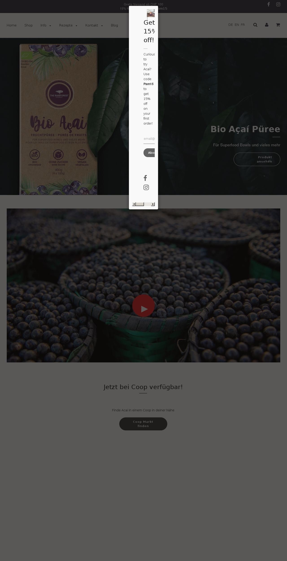 therainforestco.com shopify website screenshot