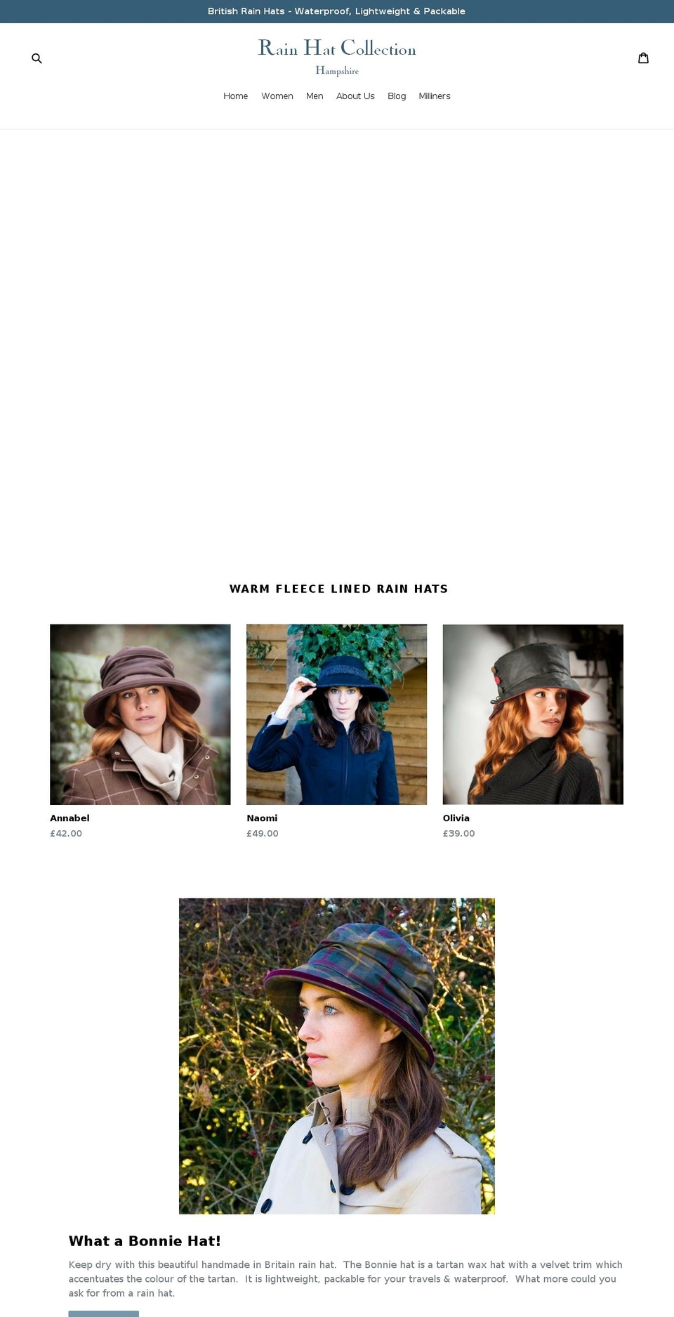 therainhatcollection.com shopify website screenshot
