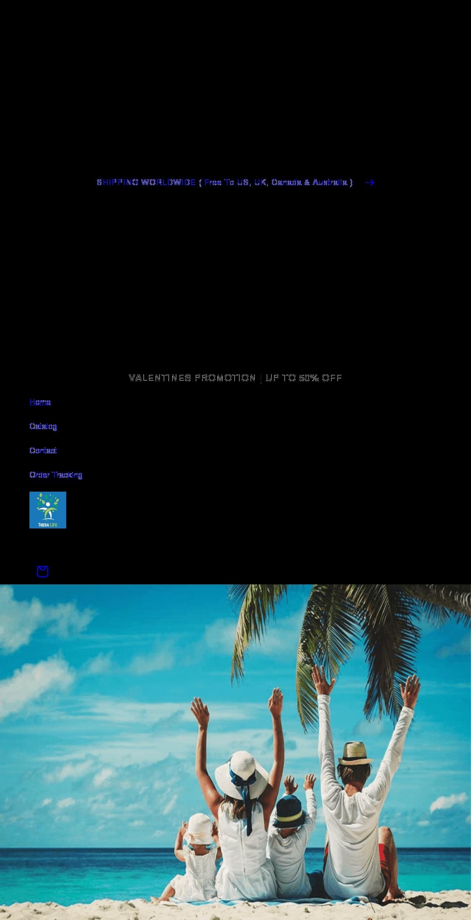 theralife.net shopify website screenshot