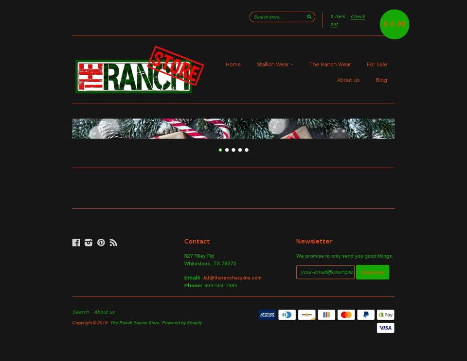 theranchequinestore.com shopify website screenshot