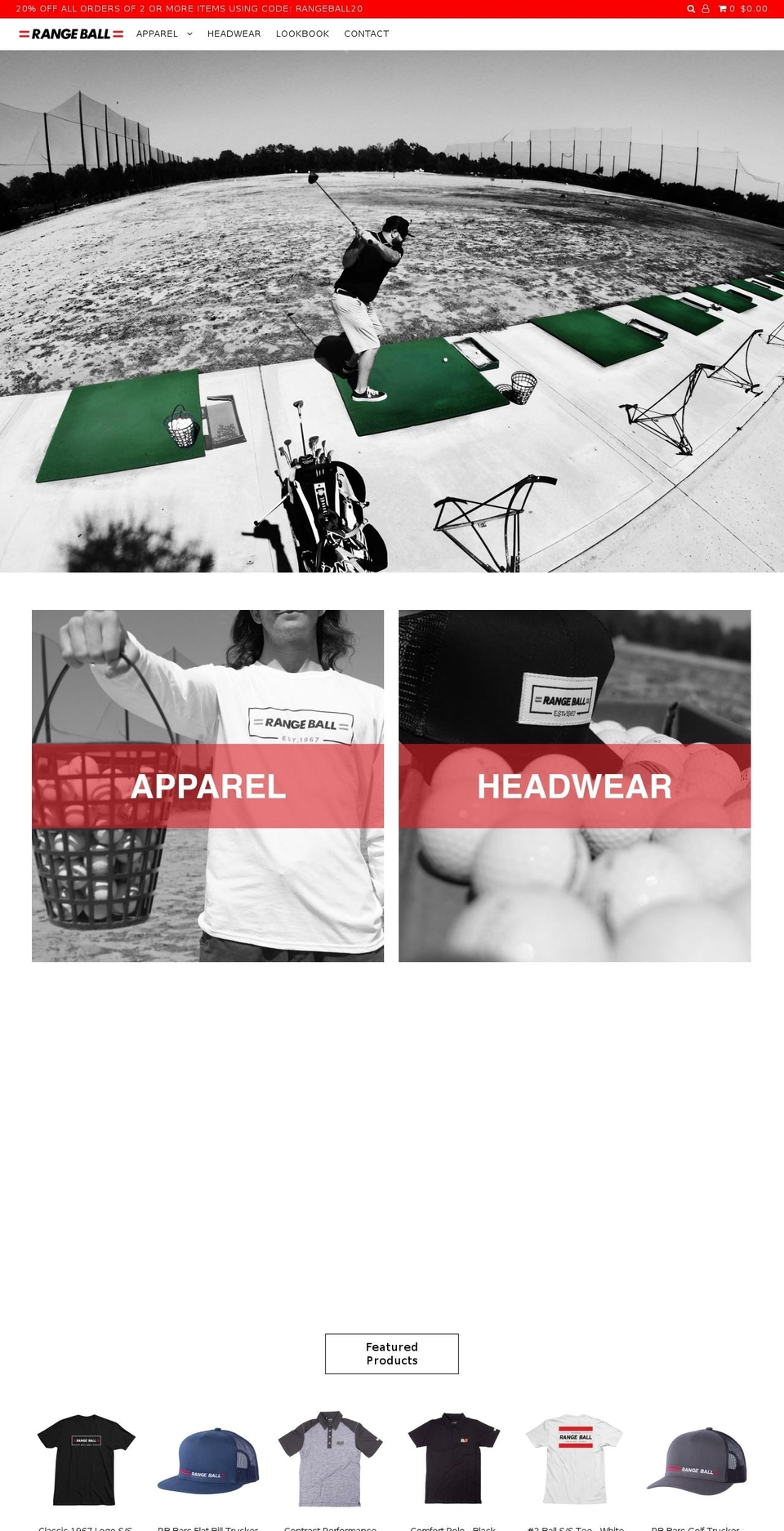 therangeball.com — Shopify storefront screenshot