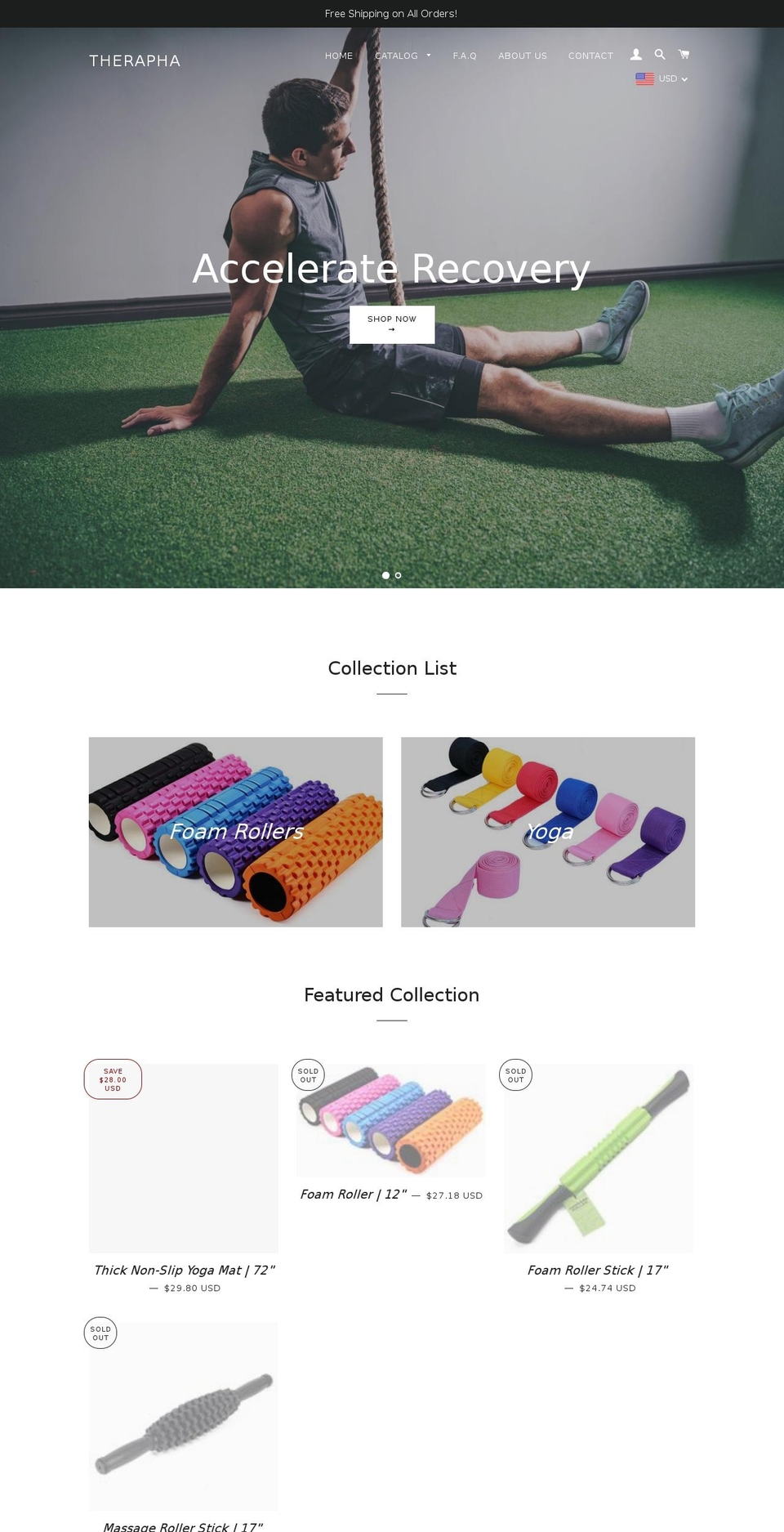 therapha.com shopify website screenshot