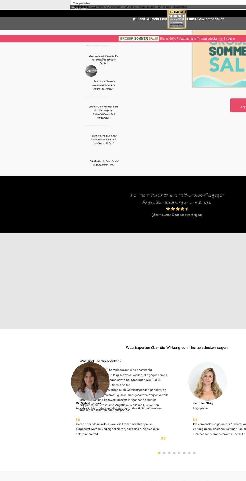 therapiedecken.com — Shopify storefront screenshot