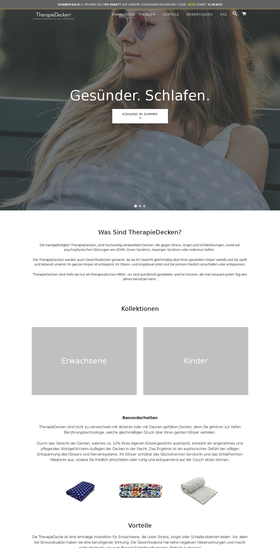 therapiedecken.de shopify website screenshot