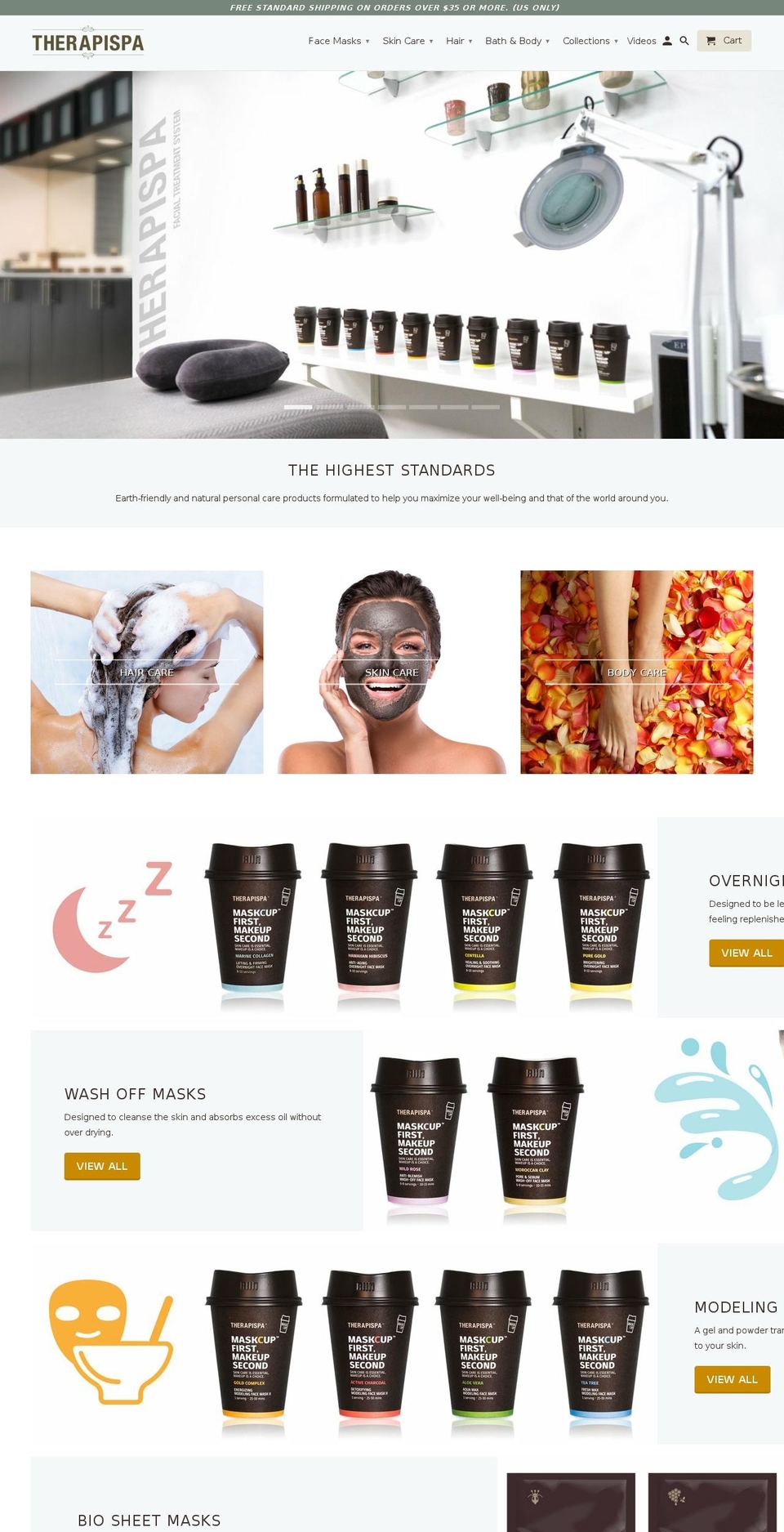 therapispa.com shopify website screenshot