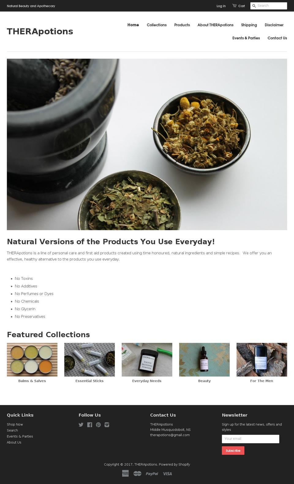 therapotions.com shopify website screenshot