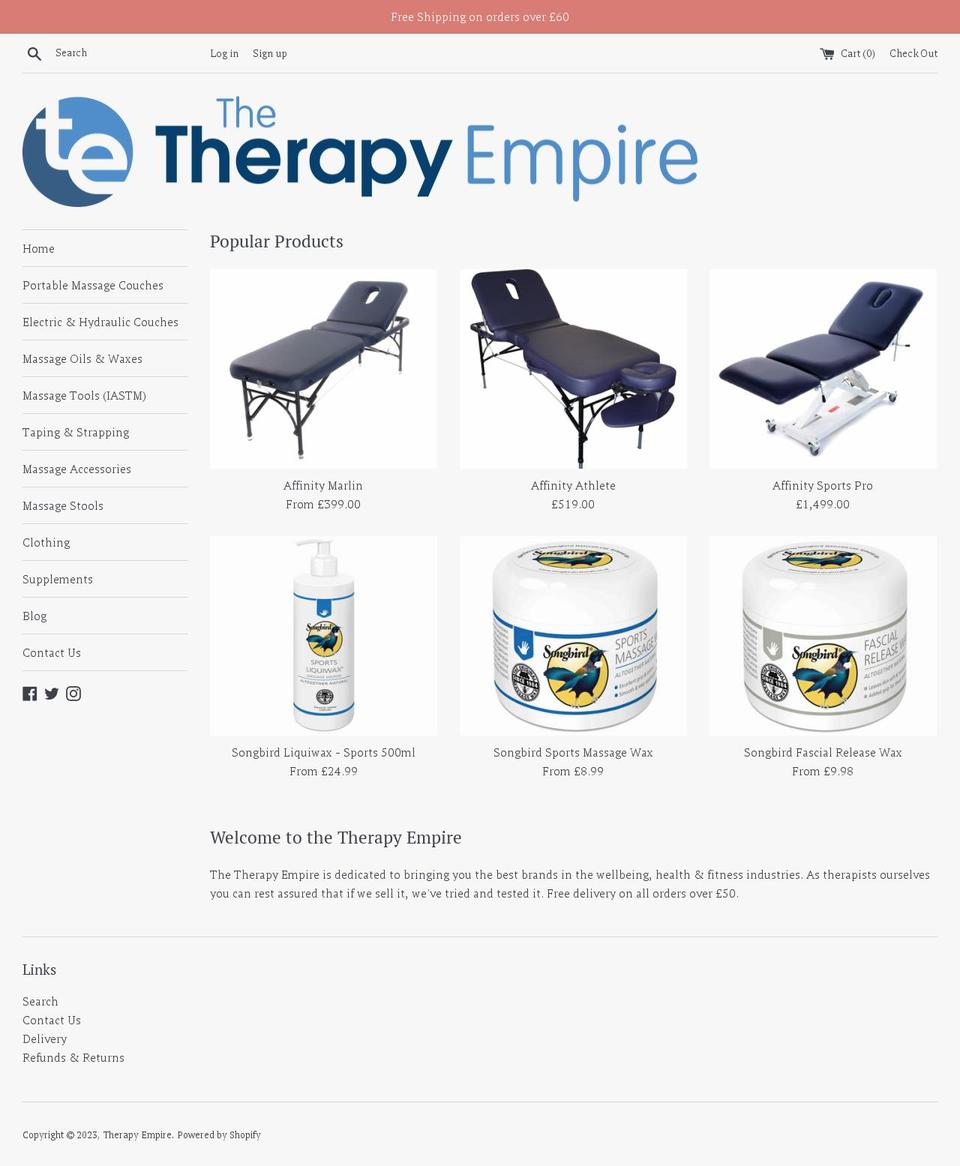 therapy-empire.co.uk shopify website screenshot