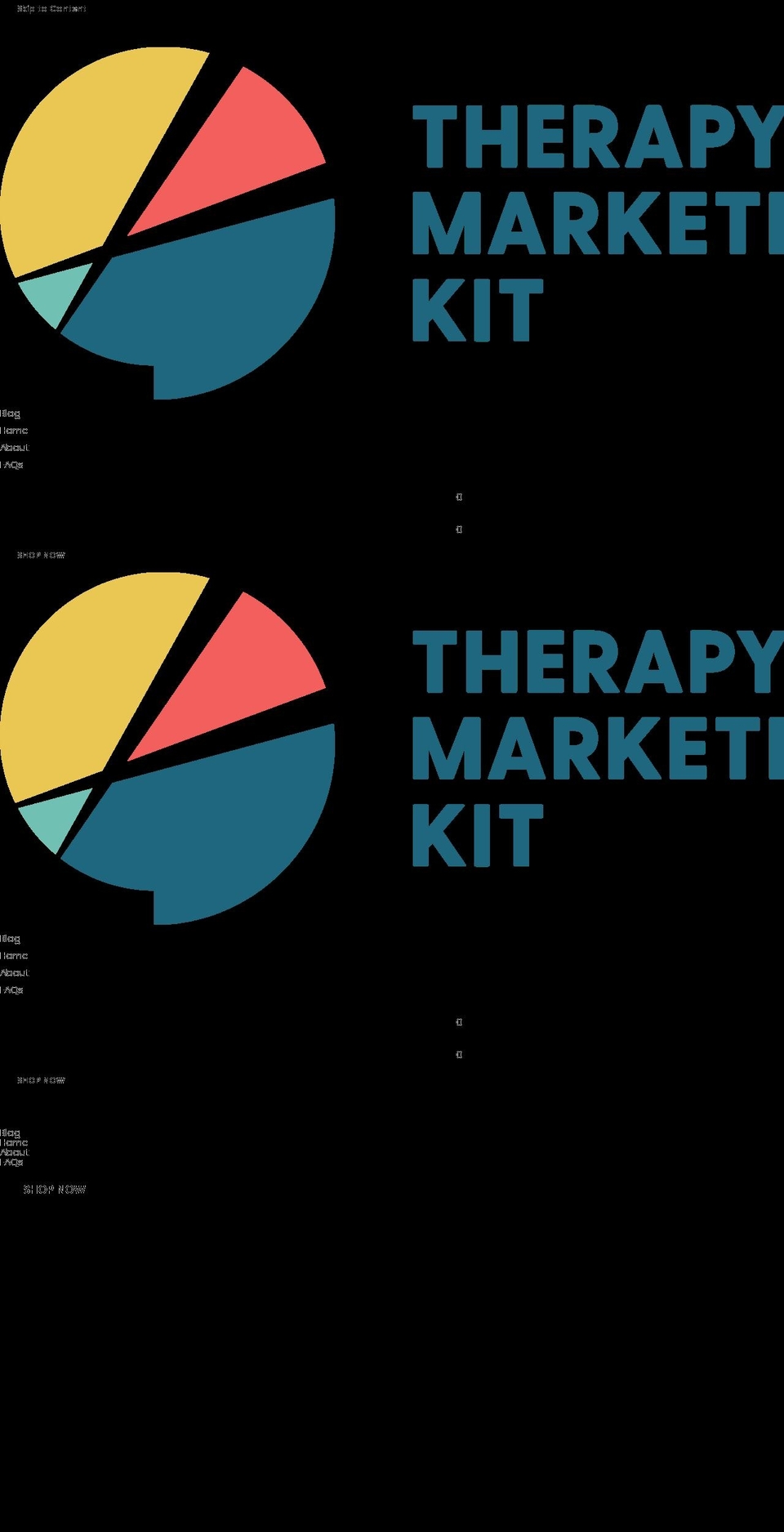 therapymarketingkit.com — Shopify storefront screenshot