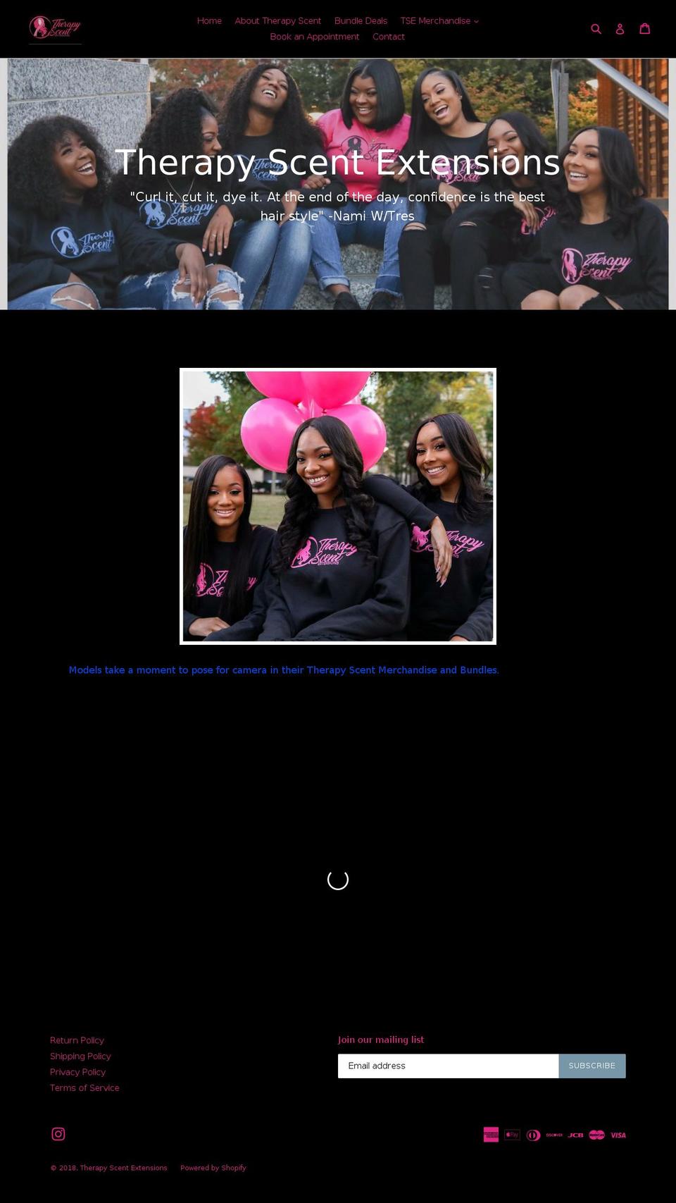 therapyscent.com shopify website screenshot