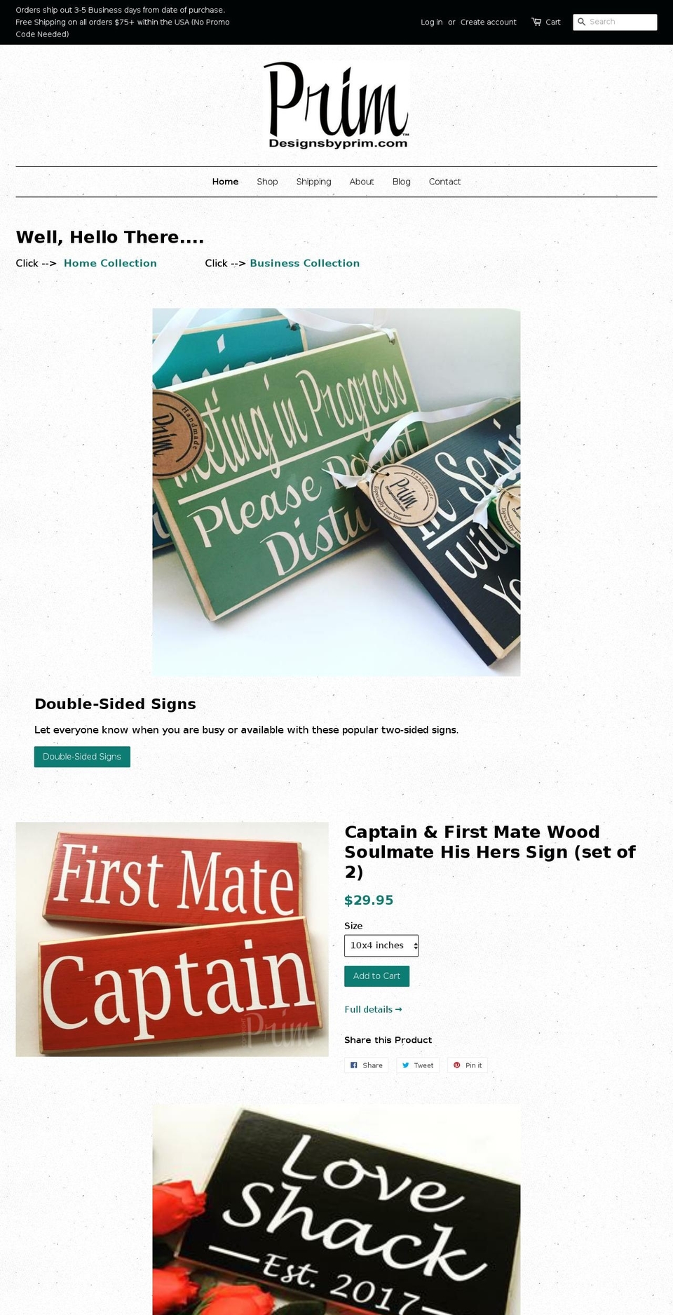 therapysigns.com — Shopify storefront screenshot