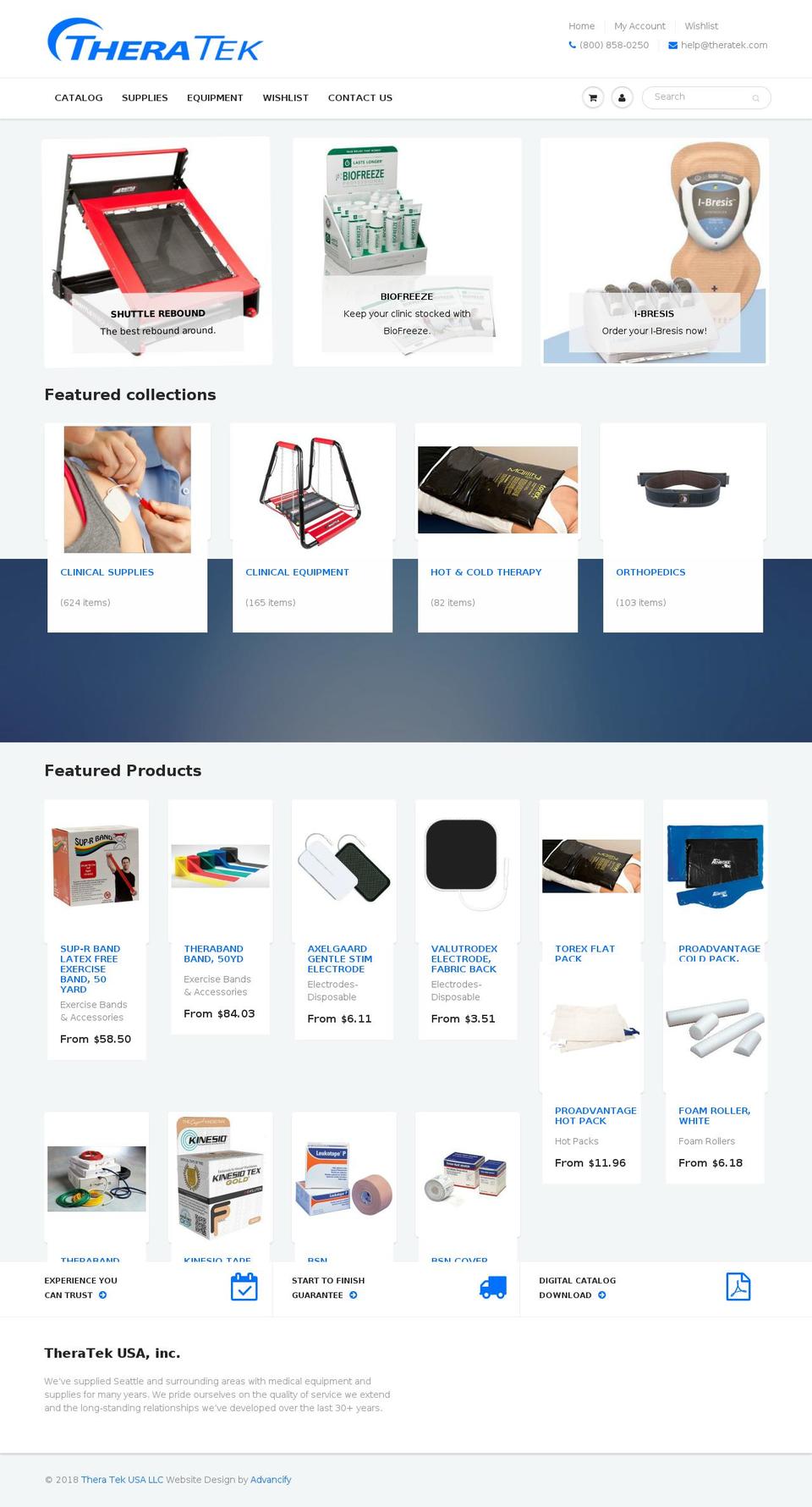 theratek.com shopify website screenshot