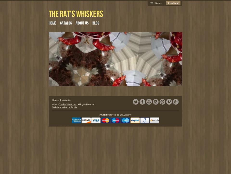 theratswhiskers.com — Shopify storefront screenshot