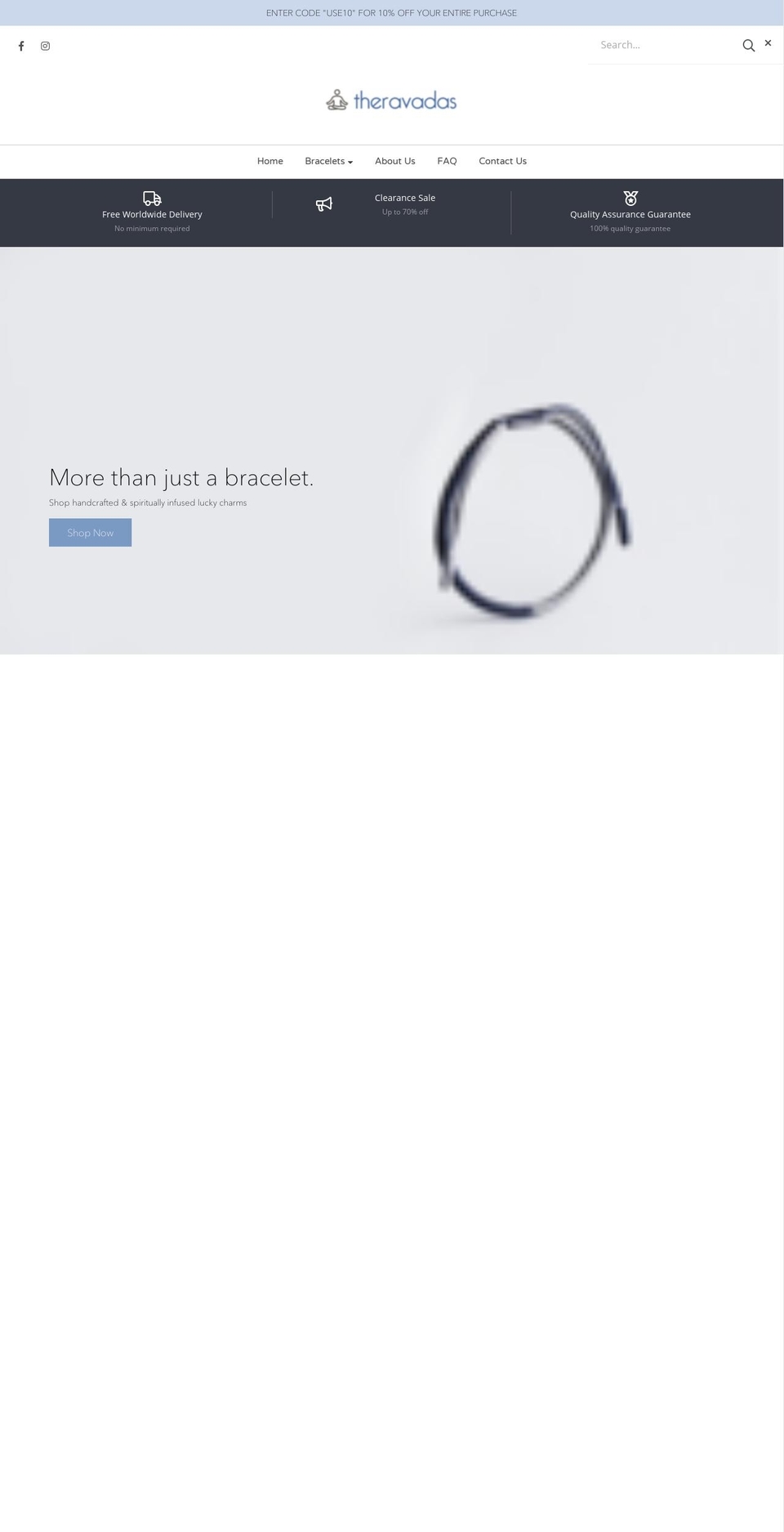 theravadas.com — Shopify storefront screenshot