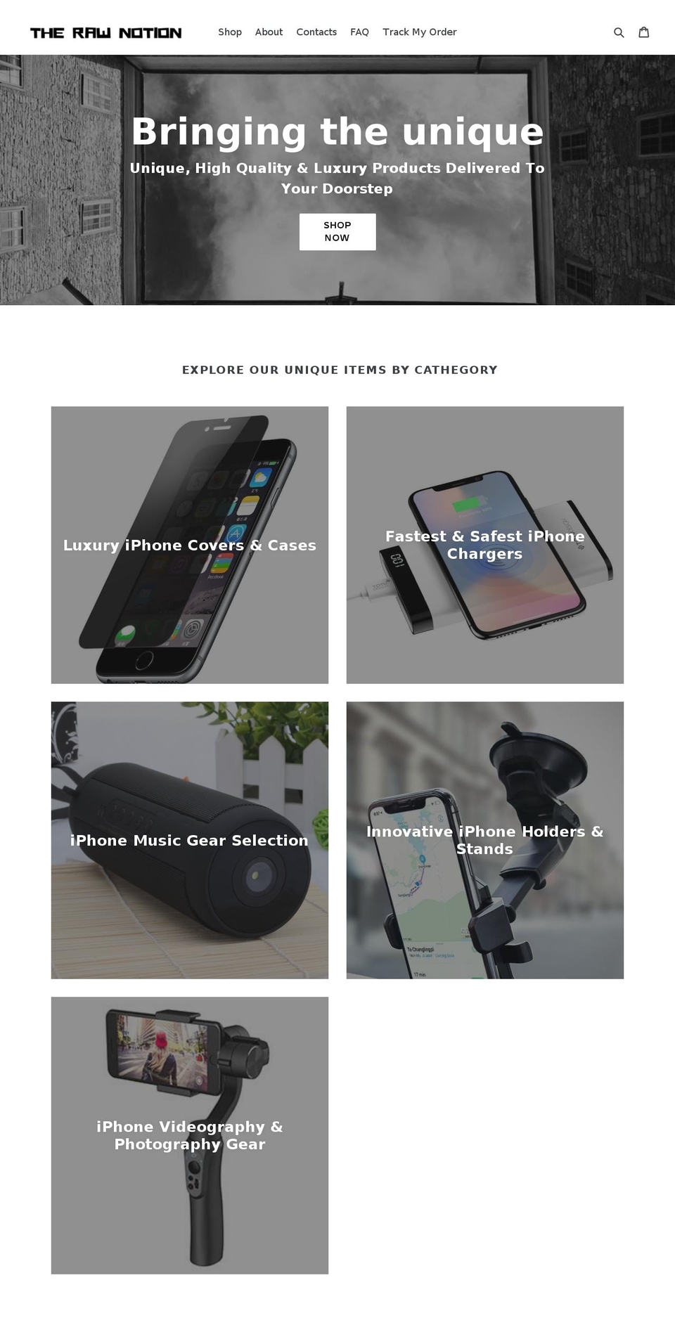 therawnotion.com — Shopify storefront screenshot