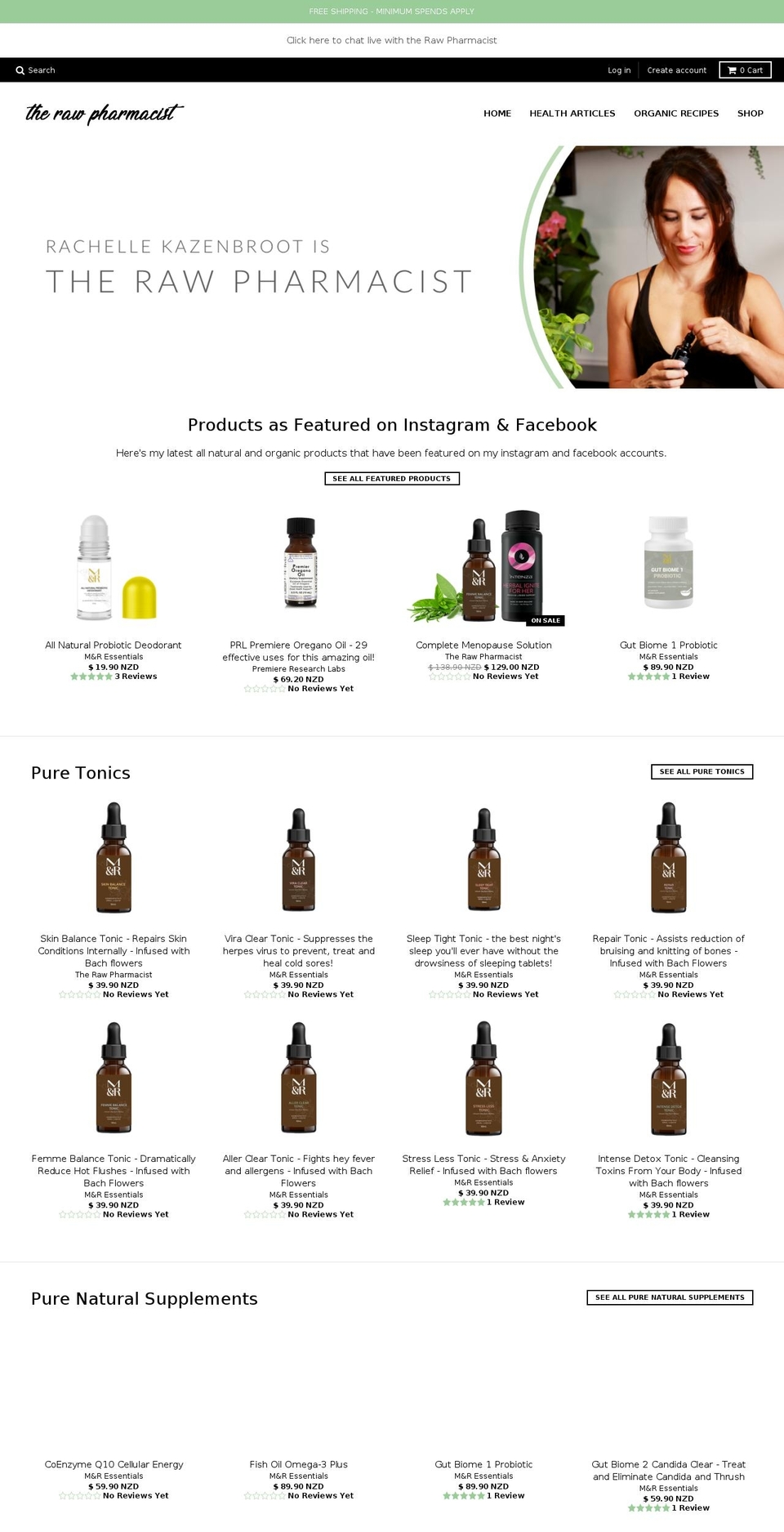 therawpharmacist.com — Shopify storefront screenshot