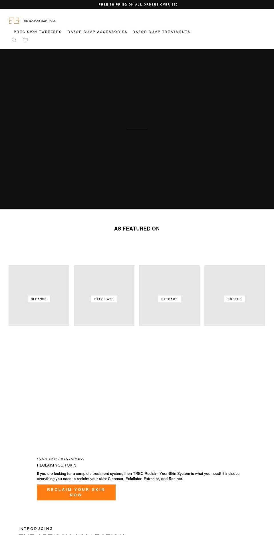 therazorbumpco.com shopify website screenshot