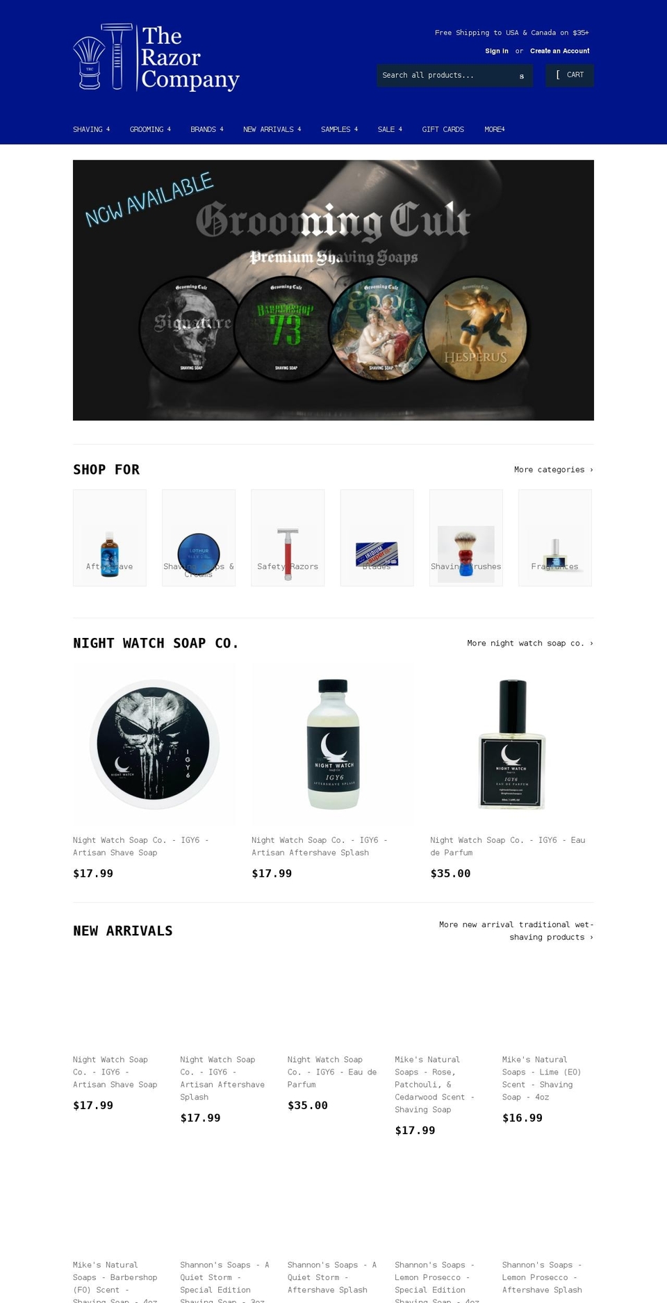 therazorcompany.com shopify website screenshot