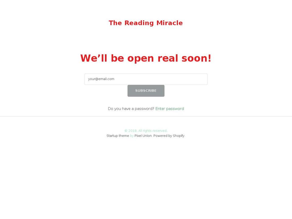 thereadingmiracle.com — Shopify storefront screenshot