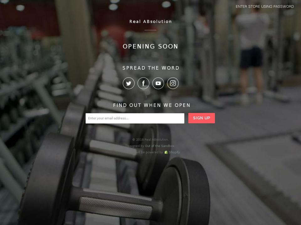 therealabsolution.com shopify website screenshot