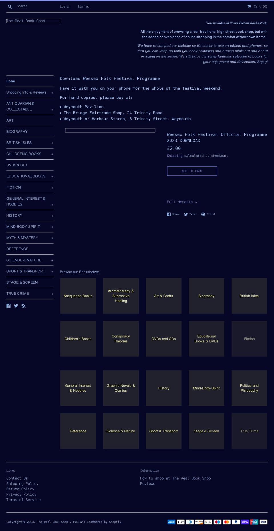 therealbookshop.com shopify website screenshot