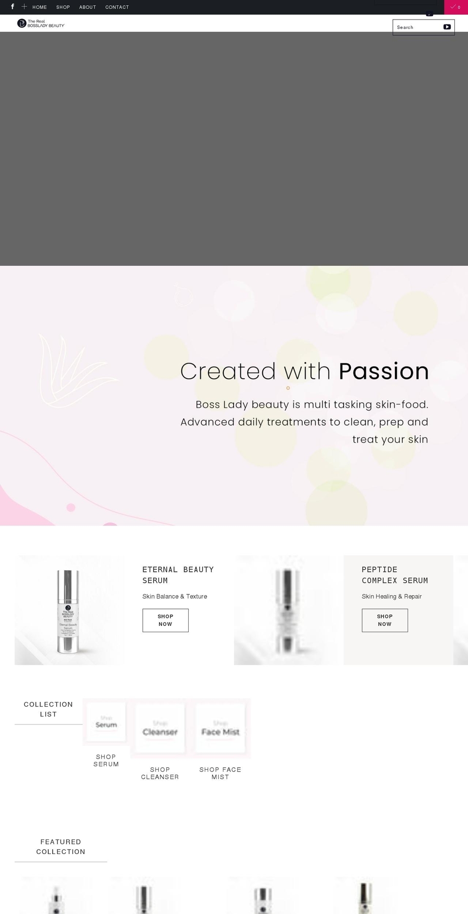 therealbossladybeauty.com shopify website screenshot