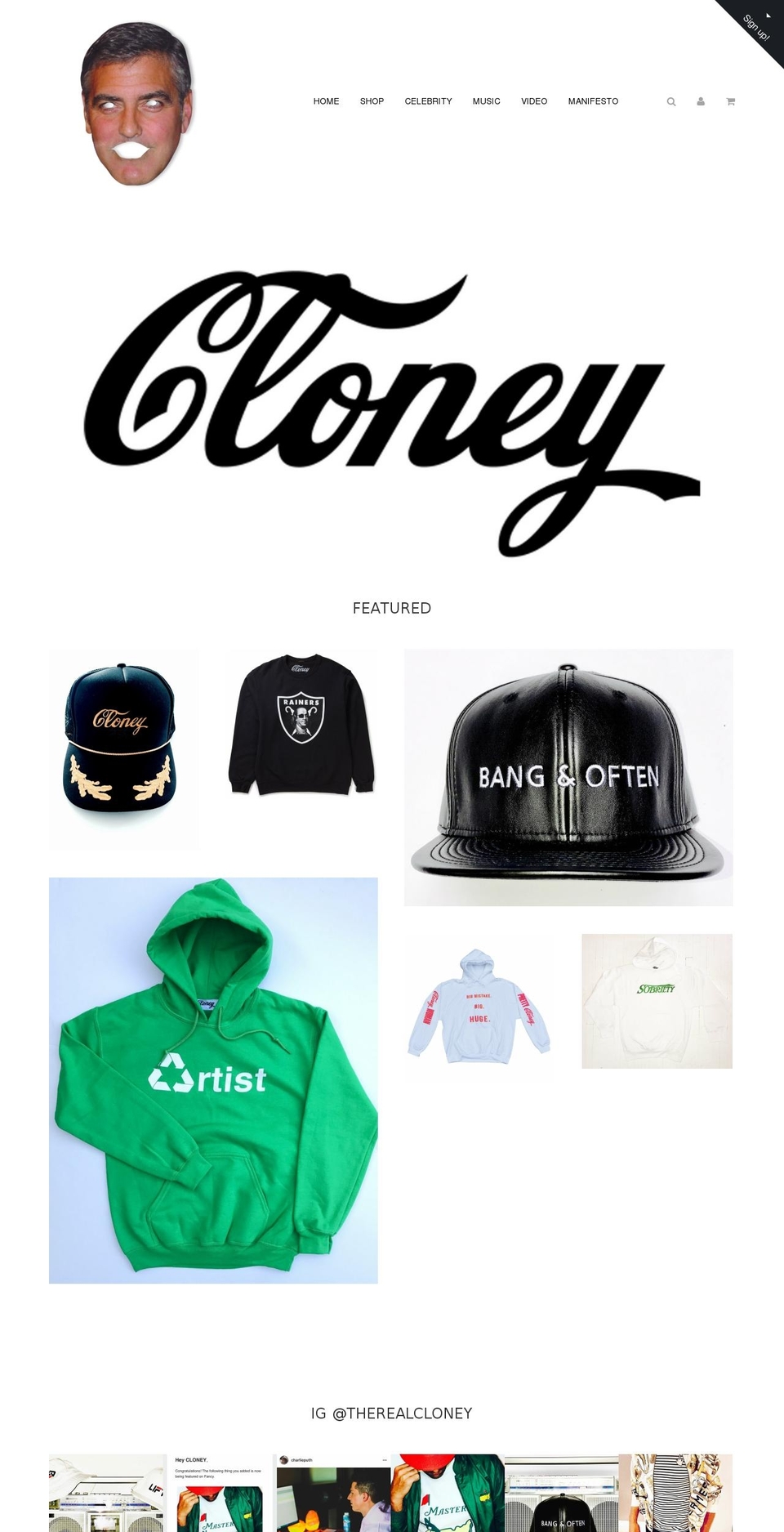 therealcloney.com shopify website screenshot