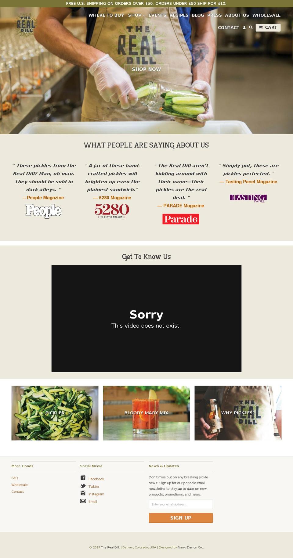 therealdill.com shopify website screenshot